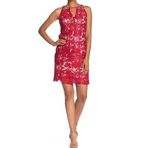 Sam Edelman NEW Lace Overlay Keyhole Shift Dress